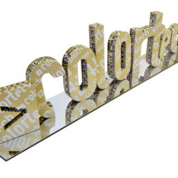 scritta 3D cartone